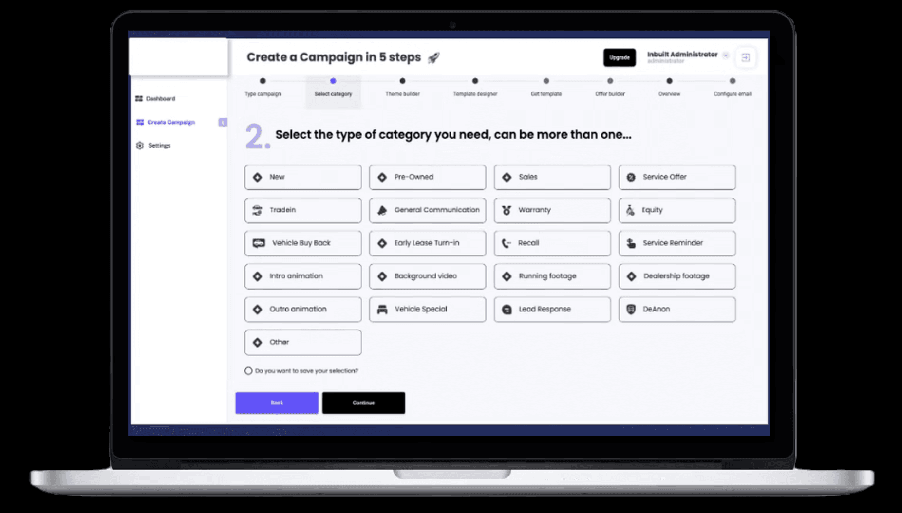 RevenueLab interface