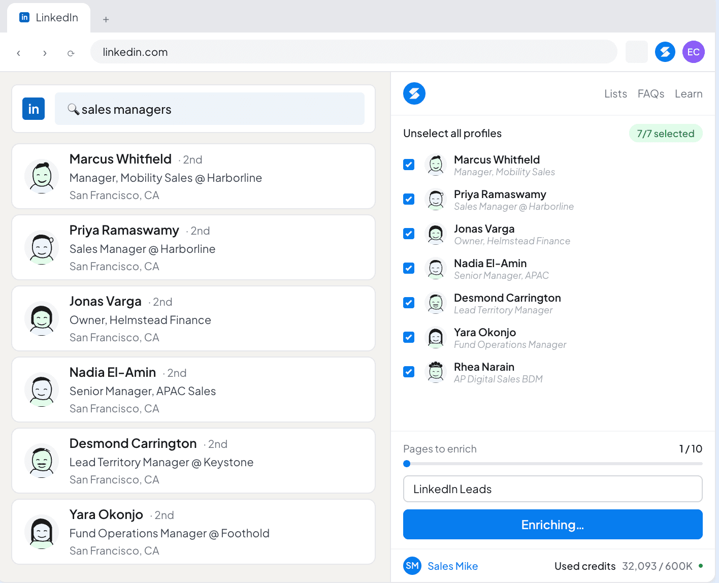 Skrapp.io interface 2