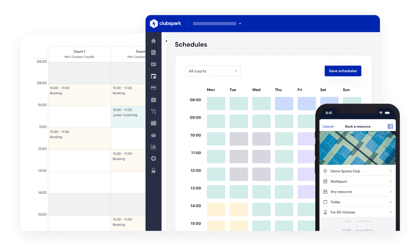 Clubspark interface 3