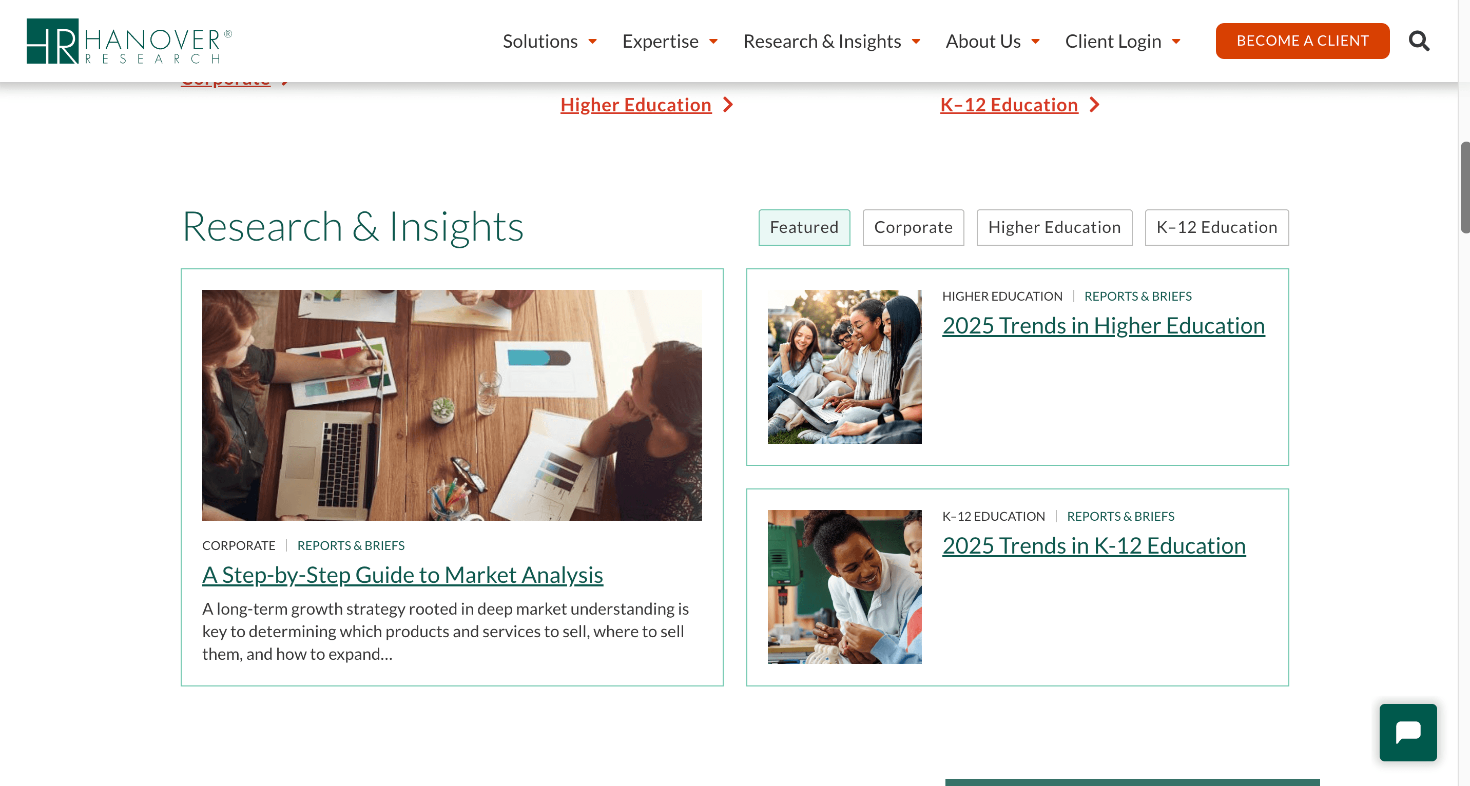 Hanover Research interface 2